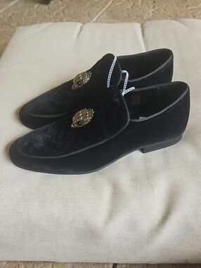 Kurt Geiger London Hugh Venetian Loafer Black Velvet Men's US 9, EU 42